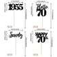 24 Pcs Black Happy 70Th Birthday Cupcake Toppers Glitter Hello 70 Cupcake Picks Seventy Since 1953 Cake Decorations For Happy 70