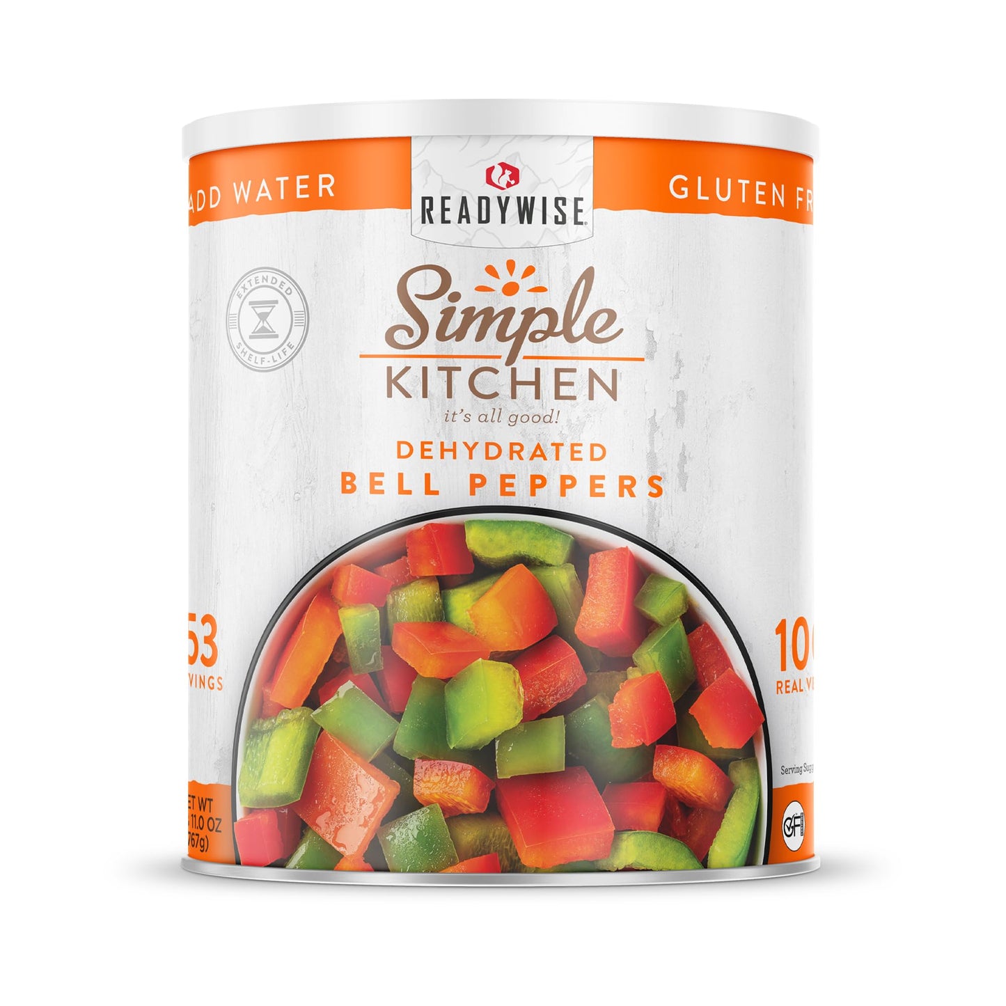 Simple Kitchen Dehydrated Red & Green Bell Peppers - 153 Servings for Family Meal Prep, Survival Canned Food, Gluten Free & Free