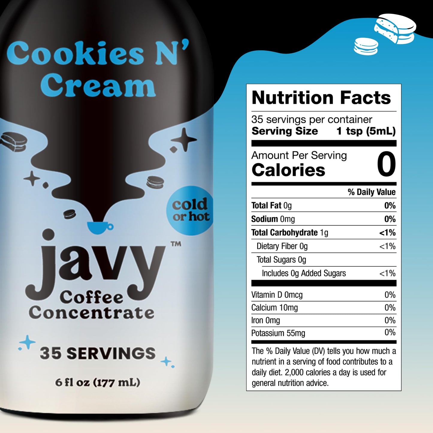 Javy Coffee Concentrate - Cold Brew Coffee, Perfect for Instant Iced Coffee, Cold Brewed Coffee and Hot Coffee, 35 Servings - Co