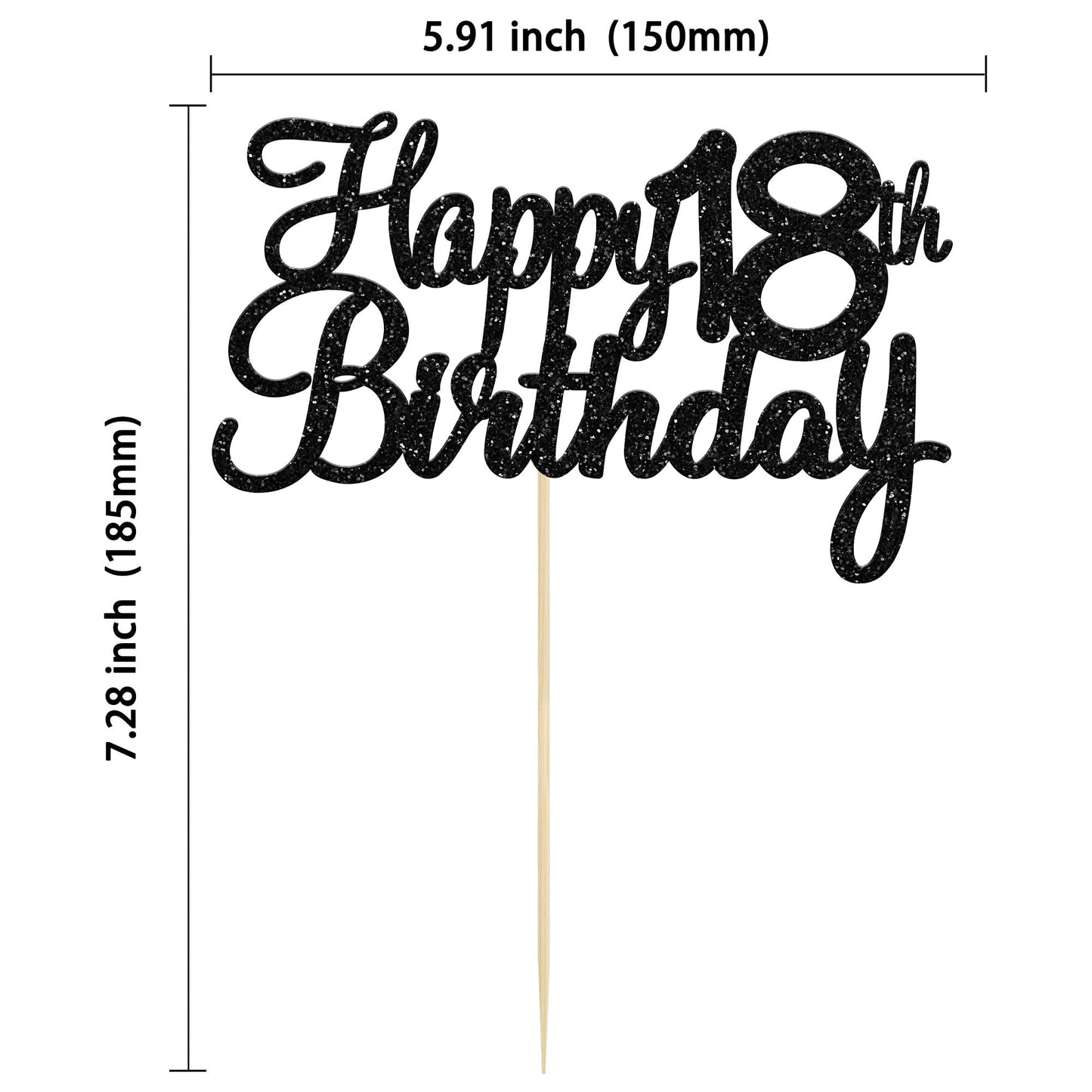 Gyufise Happy 18Th Birthday Cake Topper 18 Birthday Cake Decoration Happy 18 Cupcake Topper For Cheers To 18 Fabulous Birthday P