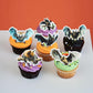 Gyufise 60Pcs Edible Halloween Bat Cupcake Toppers - Wafer Paper Picks For Baby Shower, Kids Theme Birthday Party Cake Decorations Supplies Multi