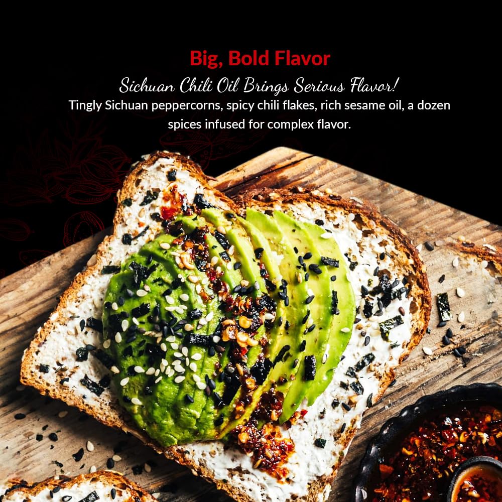Blank Slate Kitchen Sichuan Chili Oil (6 Oz) | Gourmet Spicy Tingly Numbing Umami Hot Sauce | Authentic Chinese Mala | Vegan, Gluten-Free, Sugar-Free, Non-Gmo, No Msg