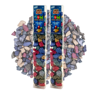Chocorocks - Candy Coated Chocolate Stones - Gift Packs Of 2, 2.5 Tubes By Lyzas Sweets &   (Gemstones)