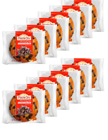 Prairie City Bakery Down Home Bakery Fresh Muffin Individually Wrapped Monster Muffins 6 Ounce Pack of 12 (Chocolate Chip, Pack 