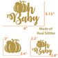 Bestus Pumpkin Cupcake Toppers Set, 25pcs Glitter Cardboard, Gold, for Birthday, Baby Shower, Thanksgiving, Halloween Decorations
