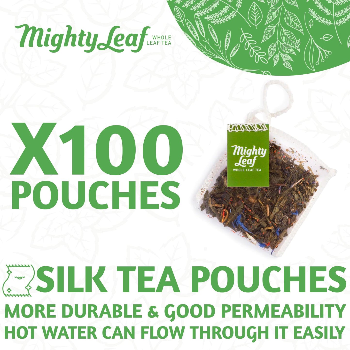Mighty Leaf Green Tea Tropical 100 Count - Premium Loose Leaf Tea, Refreshing Flavor