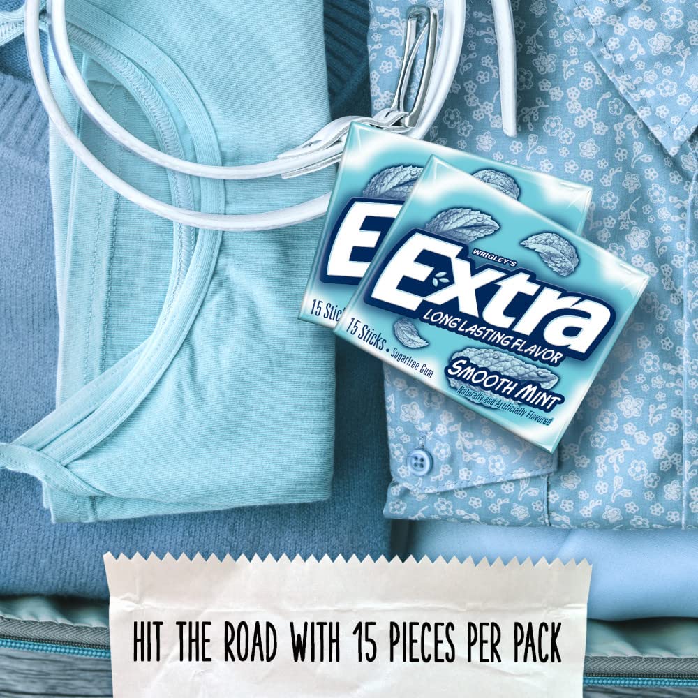 Extra Smooth Mint Sugarfree Gum 15 Count (Pack Of 10)