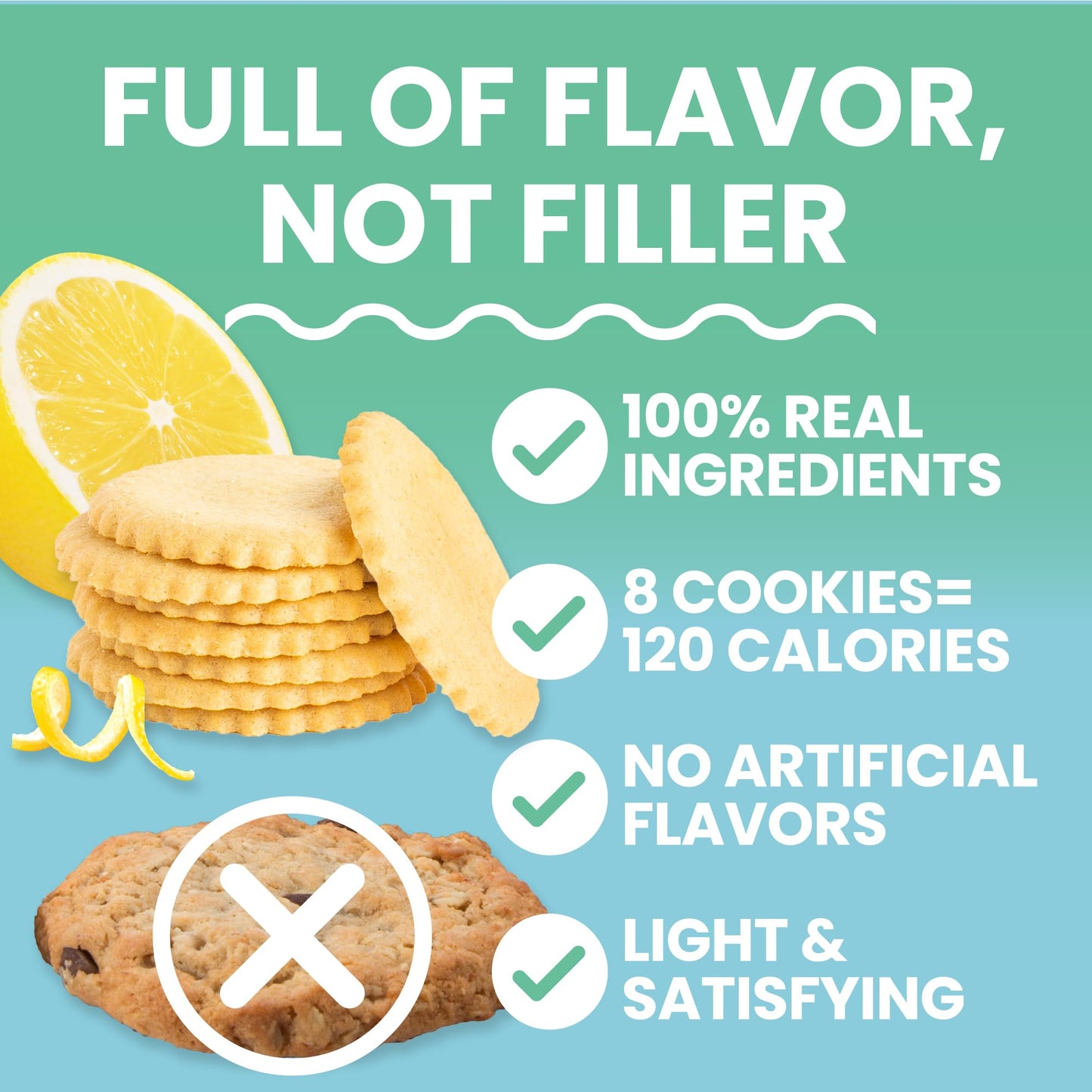 Deweys Bakery Meyer Lemon Moravian Style Cookie Thins, Bakery Fresh with Real Simple Ingredients, Low Calorie Snack, No Artific