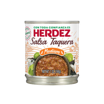 HERDEZ Taquera Salsa, Medium, 7 oz Can (12 Pack) - Authentic Mexican Taco Sauce for Bold Flavor