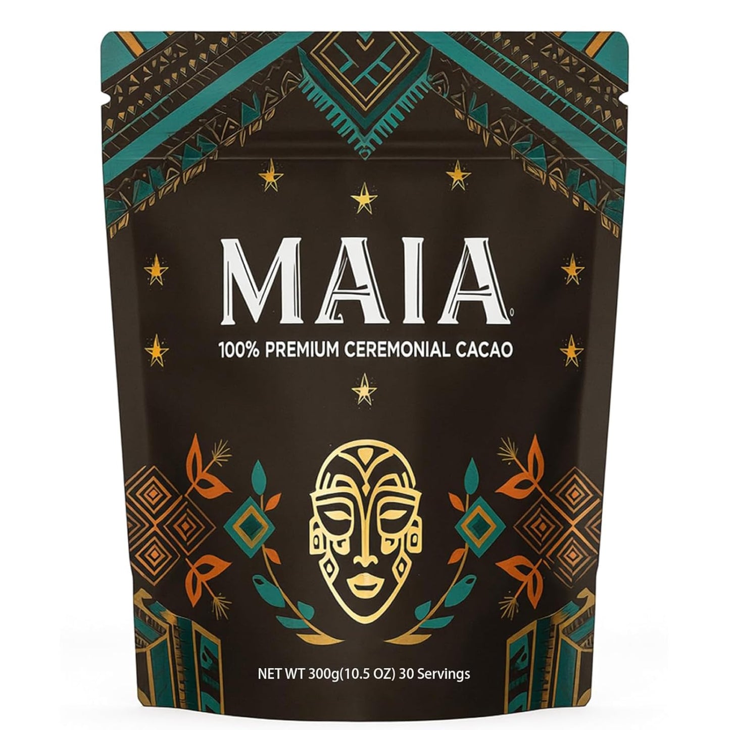 Maia Ceremonial Cacao  with Flavanol  Theobromine  Magnesium and Natural Flavonoids Blend  Improves Mental Clarity and Focus  100% Organic Cocoa Powder  Unsweetened Cacoa Powder for Natural Energy & Mood Support (1)