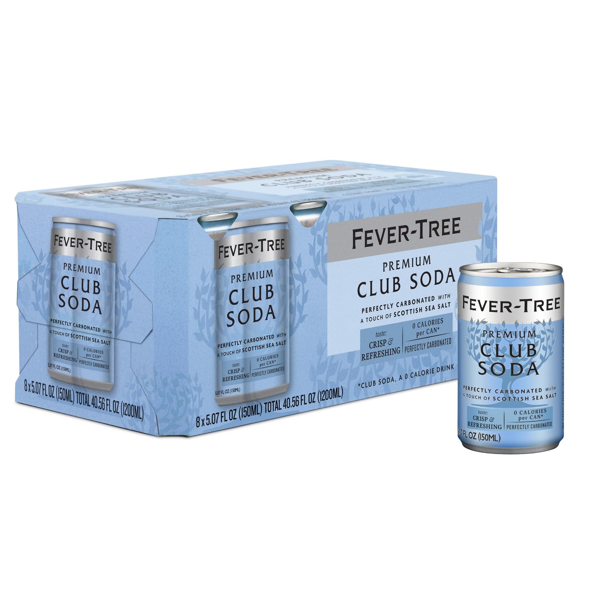 Fever-Tree Club Soda - Premium Mixer - Naturally Sourced Ingredients - 5.07 fl oz Cans - Pack of 8