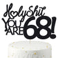 68 Cake Toppers, 68 Birthday Cake Toppers-Black Glitter, Funny 68th Cake Topper for Men For Women, 68th birthday decorations,68t