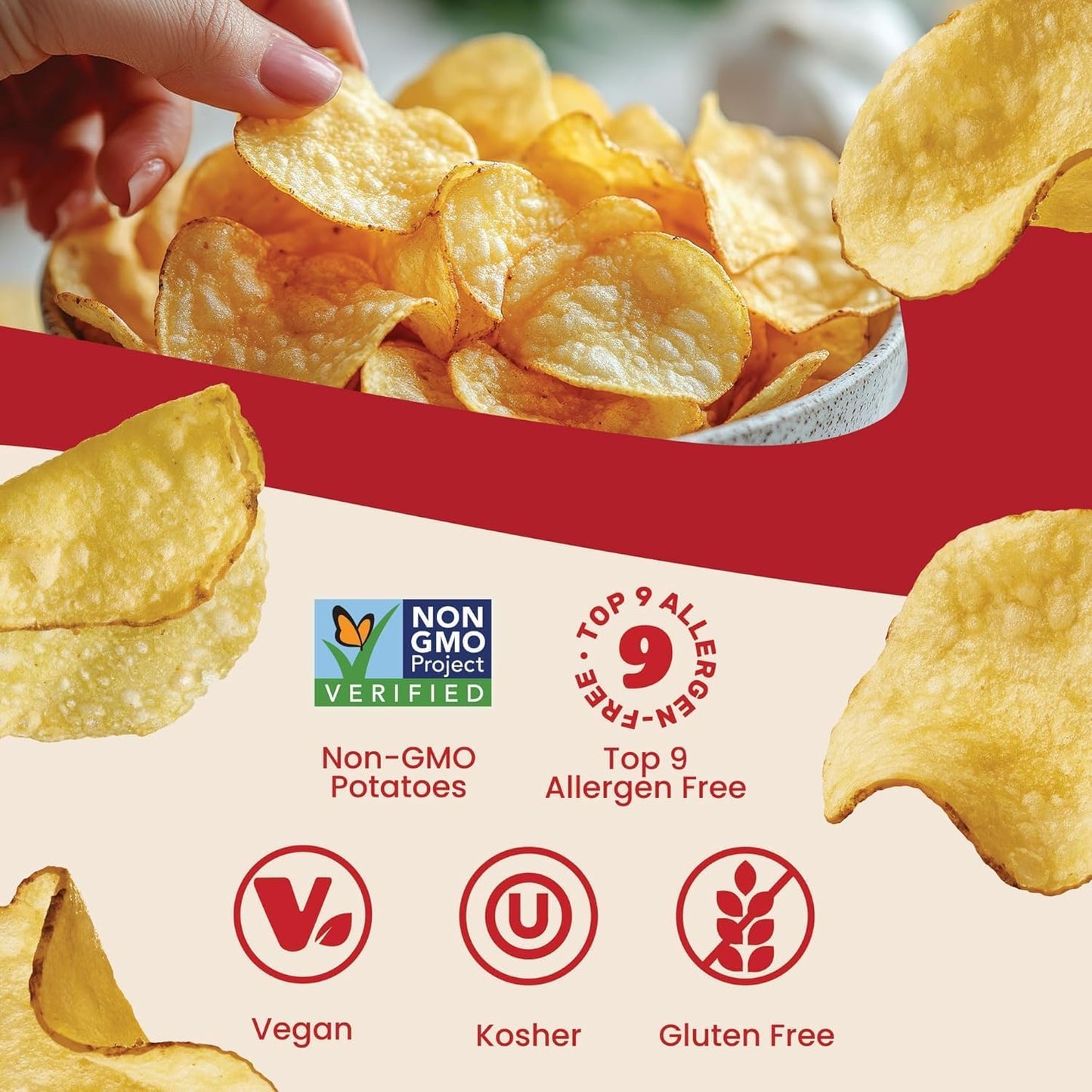 Jacksons Kettle Chips Sea Salt - 1.5oz Pack of 10 - Vegan, Gluten Free, Allergen-Friendly, Made with Avocado Oil