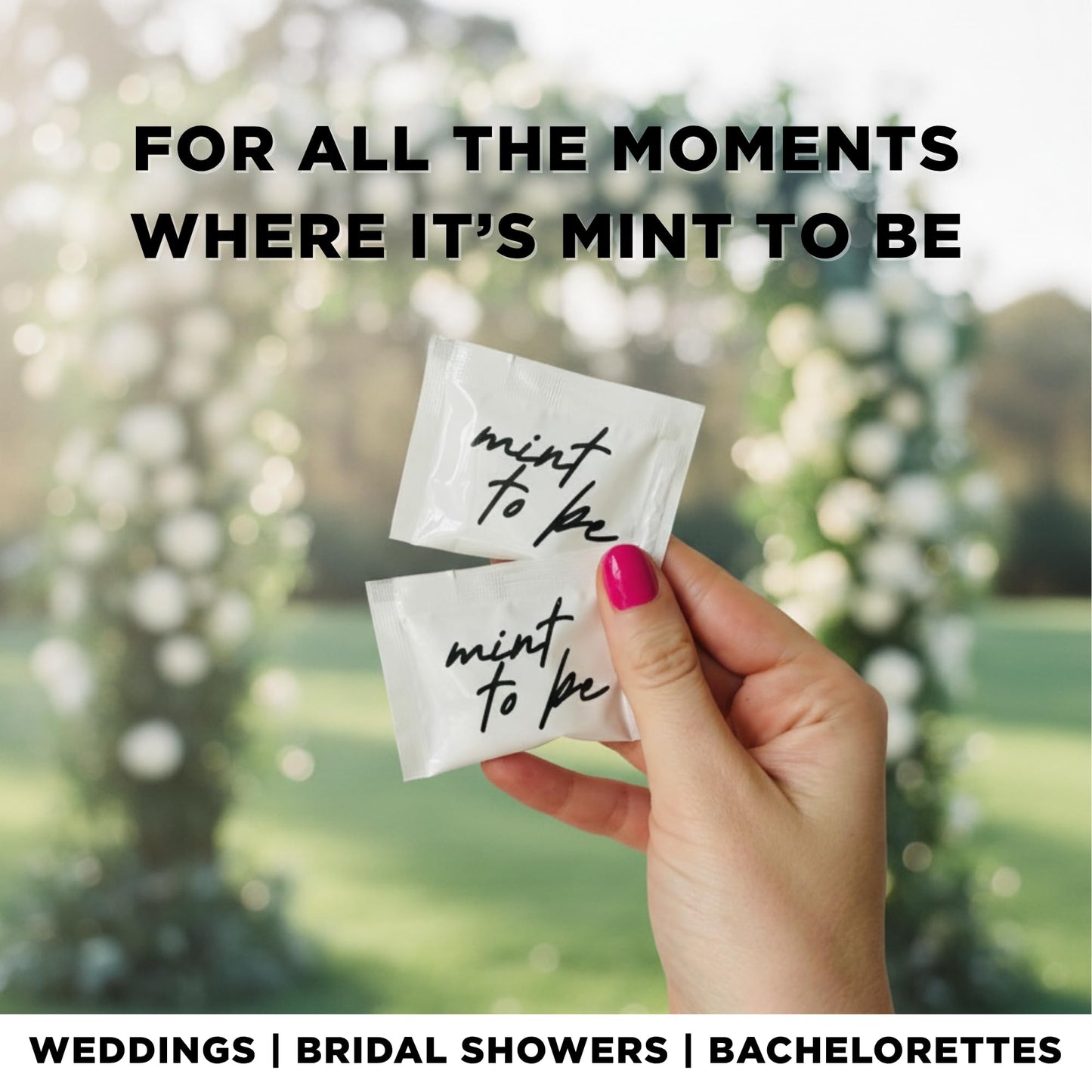 Simply Gum Individually Wrapped Mints | Mint to Be | Wedding  Bridal Shower  Anniversary  Favors | Peppermint | 50 Pouches