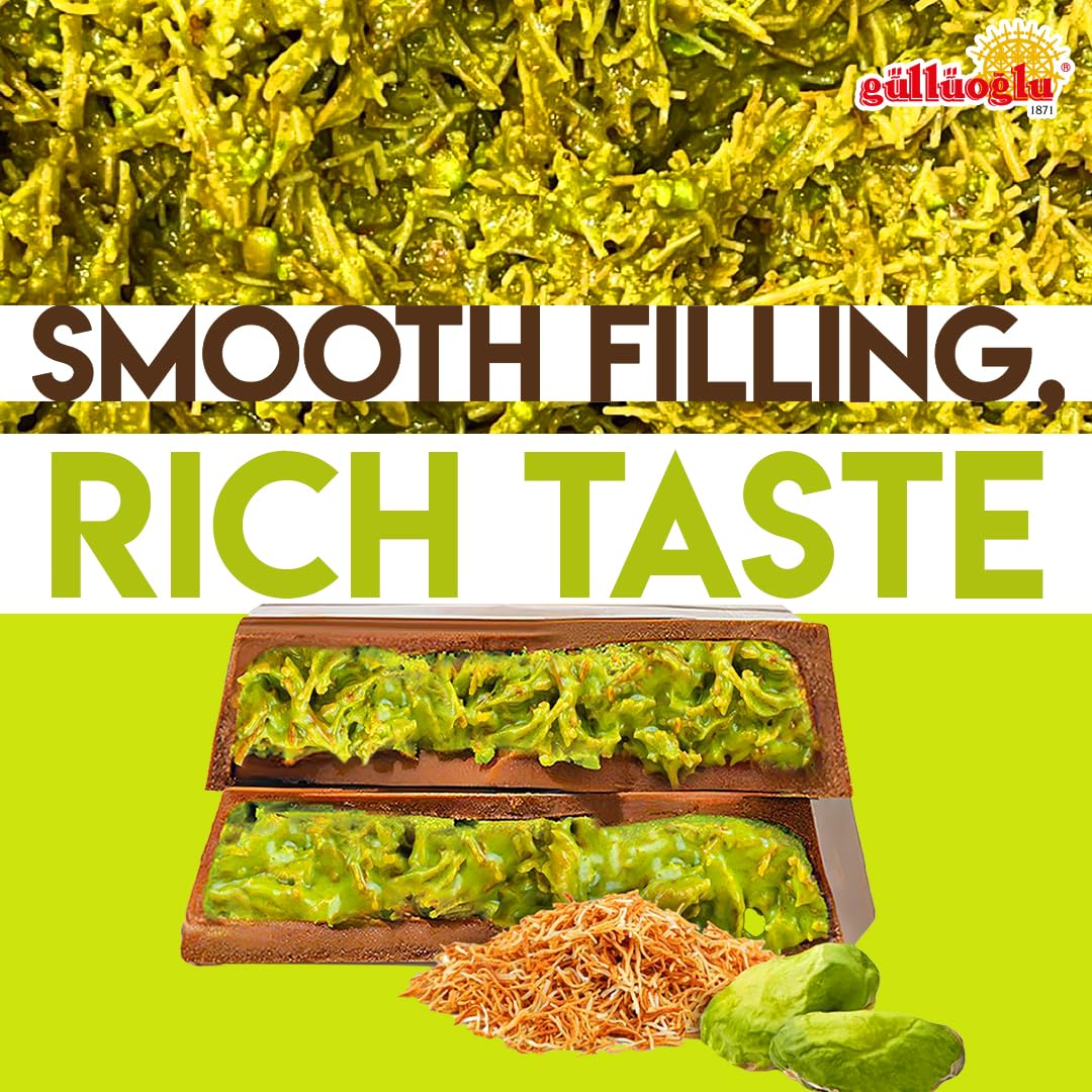 Gulluoglu Dubai Chocolate Filling - 200g 7oz Pistachio Cream with Crispy Kadayif | Middle Eastern Gourmet Dessert Best Ingredien