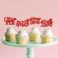 Ercadio 24 Pack Cutie Pie Cupcake Toppers Red Glitter Valentine
