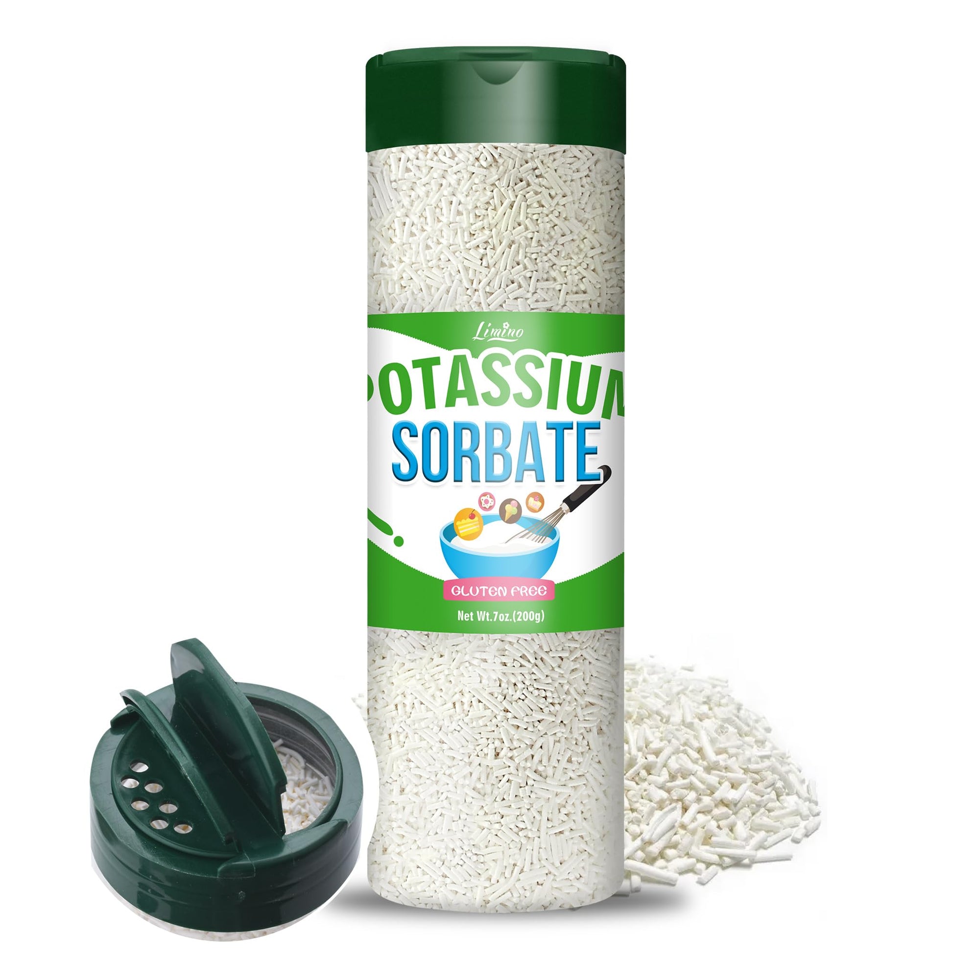 Limino Potassium Sorbate Food Preservative 7oz Pure for Home Brewing, Baking, Candy, Jam