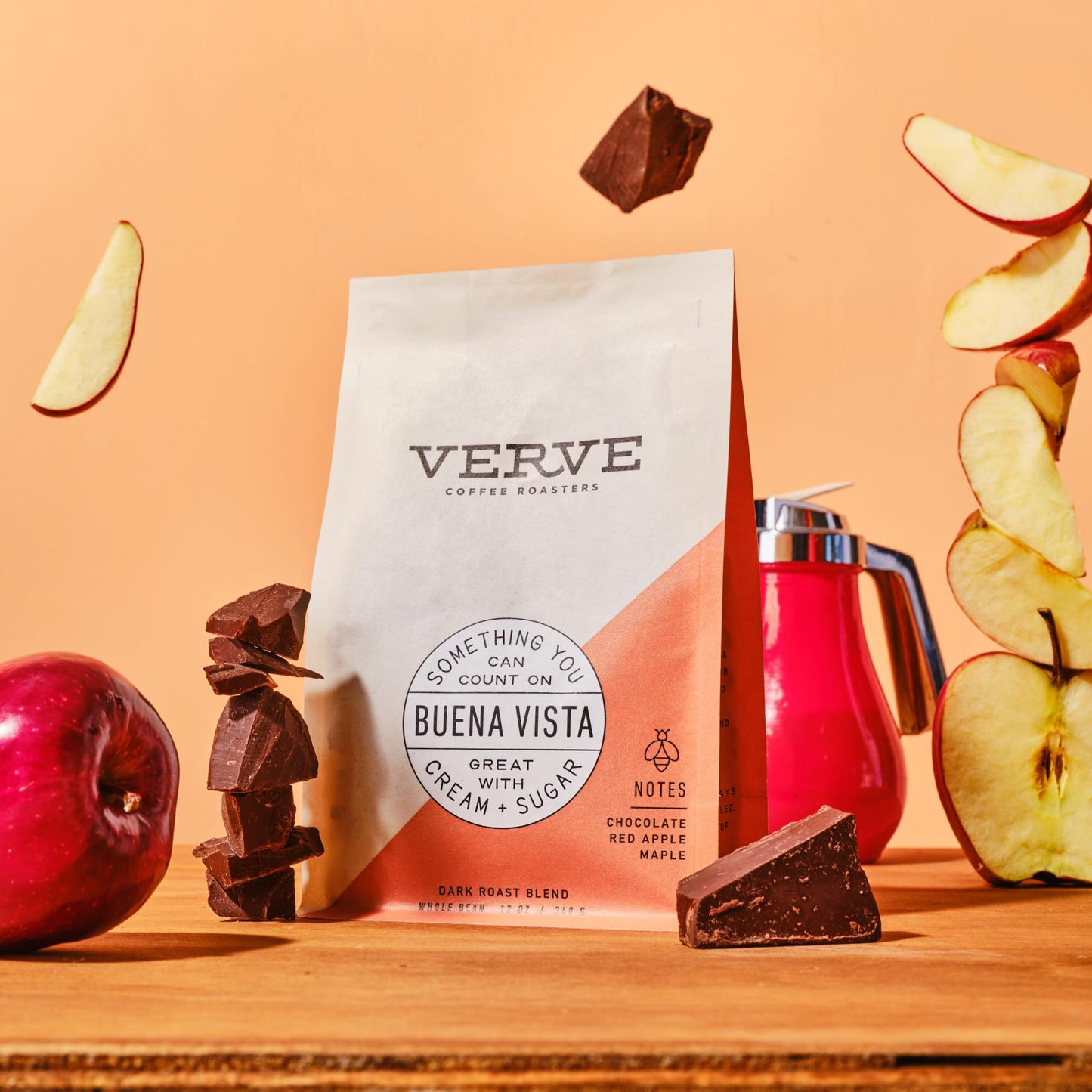 Verve Whole Bean Coffee | Buena Vista Blend | Dark Roast Arabica | Direct Trade | Resealable Pouch | Enjoy Hot or Cold Brew | Id