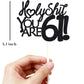 Happy 61St Birthday Cake Topper 61 Birthday Cake Toppers-Black Glitter, Funny 61St Cake Topper For Men For Women, 61St Birthday