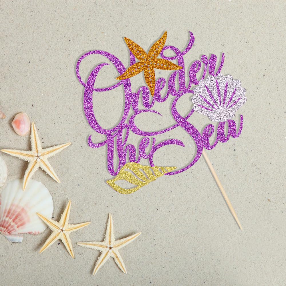 Qertesl Oneder the Sea Cake Topper, Cardboard, Baby 1st Birthday Decor, Sea Themed Party Decoration