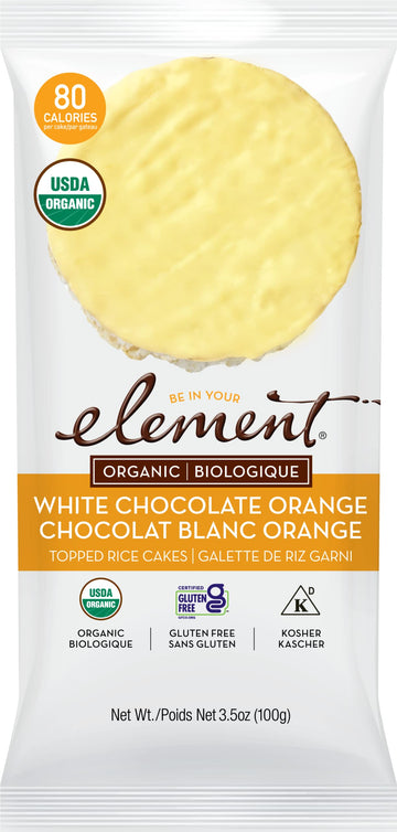 Element Snacks, Organic Vanilla Orange Dipped Rice Cakes, USDA Certified Organic, Gluten Free & Non-GMO, 3.5 Oz (Pack of 6)