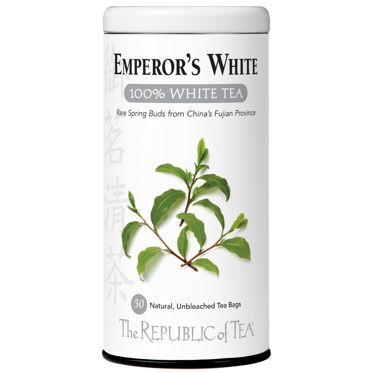 The Republic Of Tea Emperor'S 100% White Tea, Zero Calorie, Sugar-Free, Carb-Free, 50 Tea Bag Tin