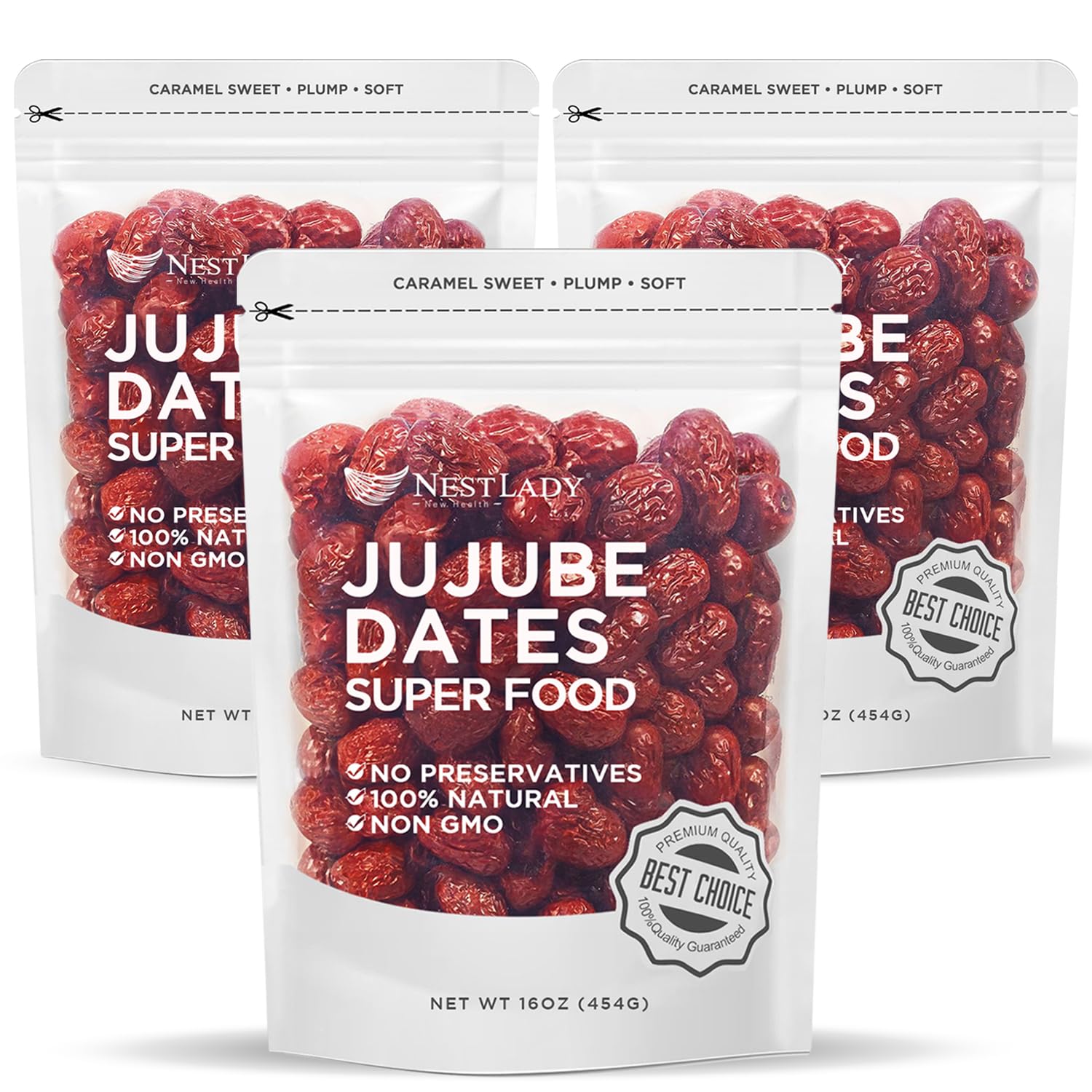 NESTLADY Premium Jujube Date, Red Date (Hong Zao), 100% Natural, Improve sleep, Health Snack, Dried Fruit, Sweet and Chewy Net w