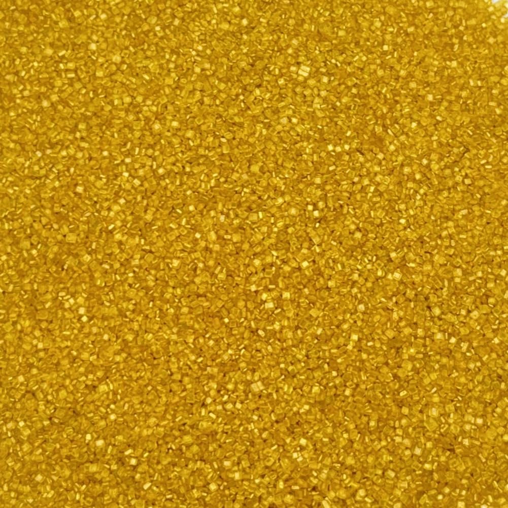 Senchanting Gold Sanding Sugar Sprinkles, Edible Crystal Gold Sanding Candy Sugar for Cake Decorating Wedding Party Baking Cupca