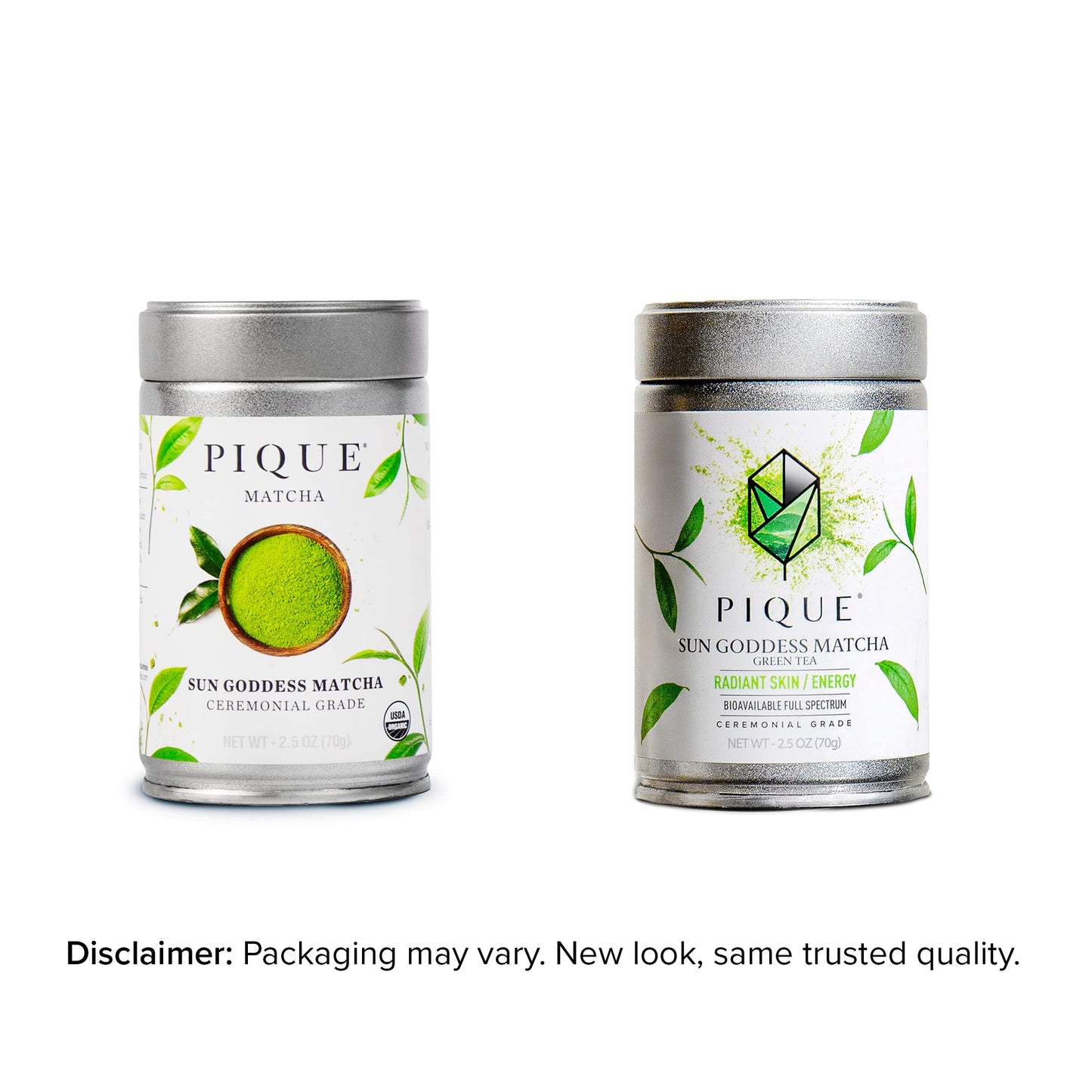 PIQUE Organic Sun Goddess Matcha - Ceremonial Grade Green Tea Powder, 2.5 Ounce