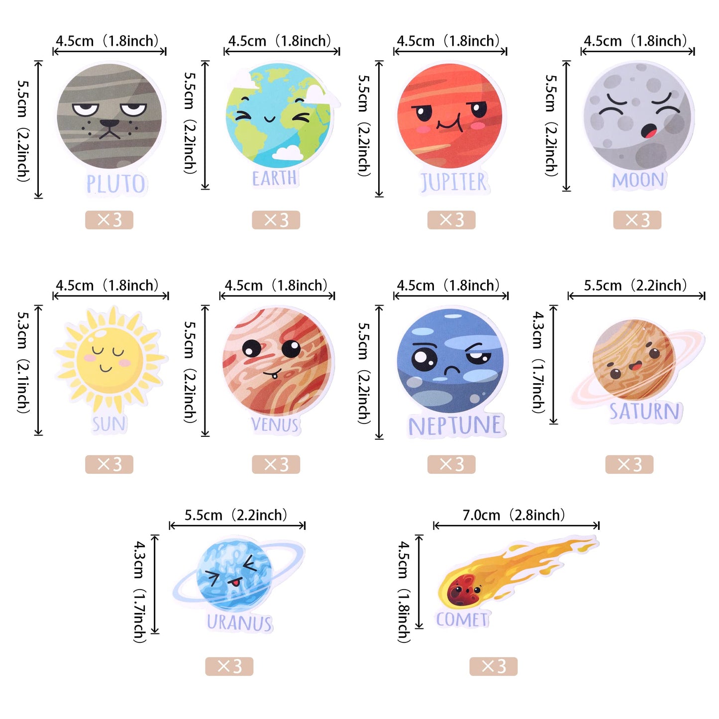 30 Pcs Outer Space Cupcake Toppers Solar System Galaxy Universe Planets Cupcake Picks Space Planet Theme Baby Shower Birthday Pa