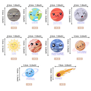 30 Pcs Outer Space Cupcake Toppers Solar System Galaxy Universe Planets Cupcake Picks Space Planet Theme Baby Shower Birthday Pa