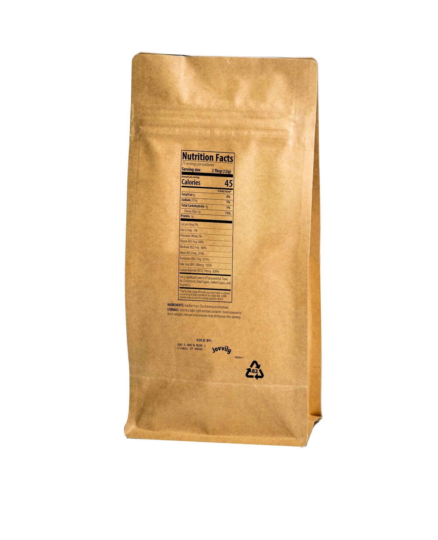 Jovvily Nutritional Yeast Flakes - 2lb for Popcorn, Soups & Pastas - Vegan, Gluten-Free, Flavor Enhancer