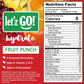 Letz Go! Hydration Drink Mix, Electrolytes & Antioxidants, Fruit Punch Flavor, 15 Pack, No Sugar, No Calories