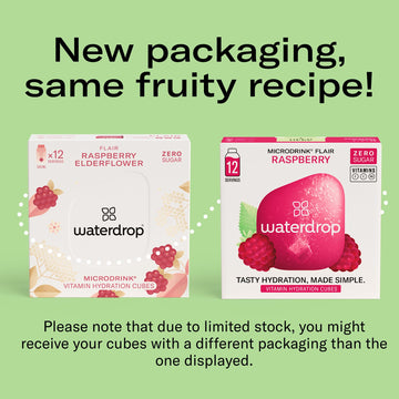 Waterdrop Hydration Cubes, 6 Flavor Variety Pack, Vitamin C, E, B1, B3, B6, B7, B8 & Electrolyte Drops for Still & Sparkling Wat