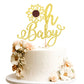 1 Pcs Sunflower Oh Baby Cake Topper Glitter Gender Reveal Oh Baby Sunflower Cake Pick For Baby Shower Kids Boys Girls Birthday P