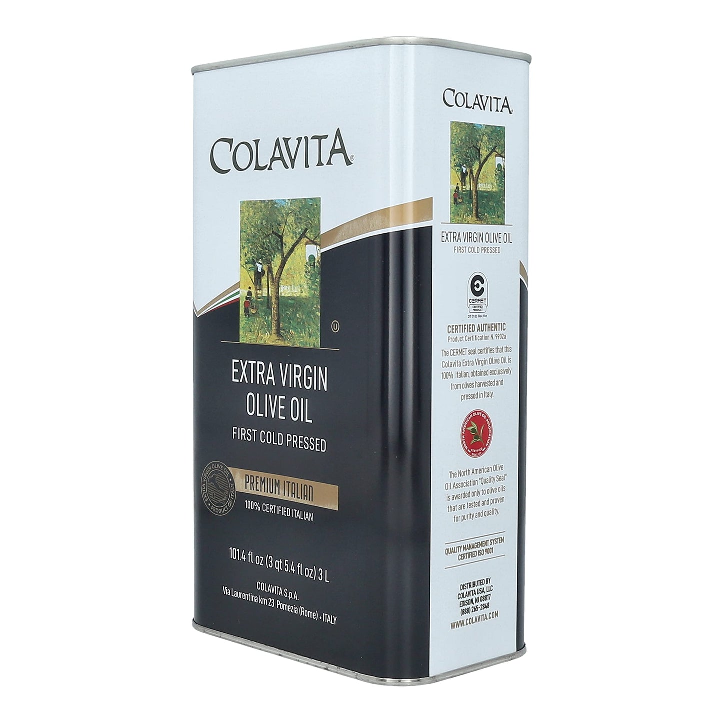 Colavita enhanced Italian Extra Virgin Olive Oil Tin  101.4 fl. oz. Tin