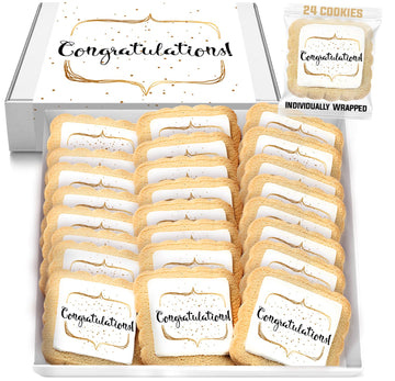 Congrats Cookies Party Favors Congratulations | 24 Pack Individually Wrapped | Cookie Treats Snacks Gifts Desserts for Guest Eng