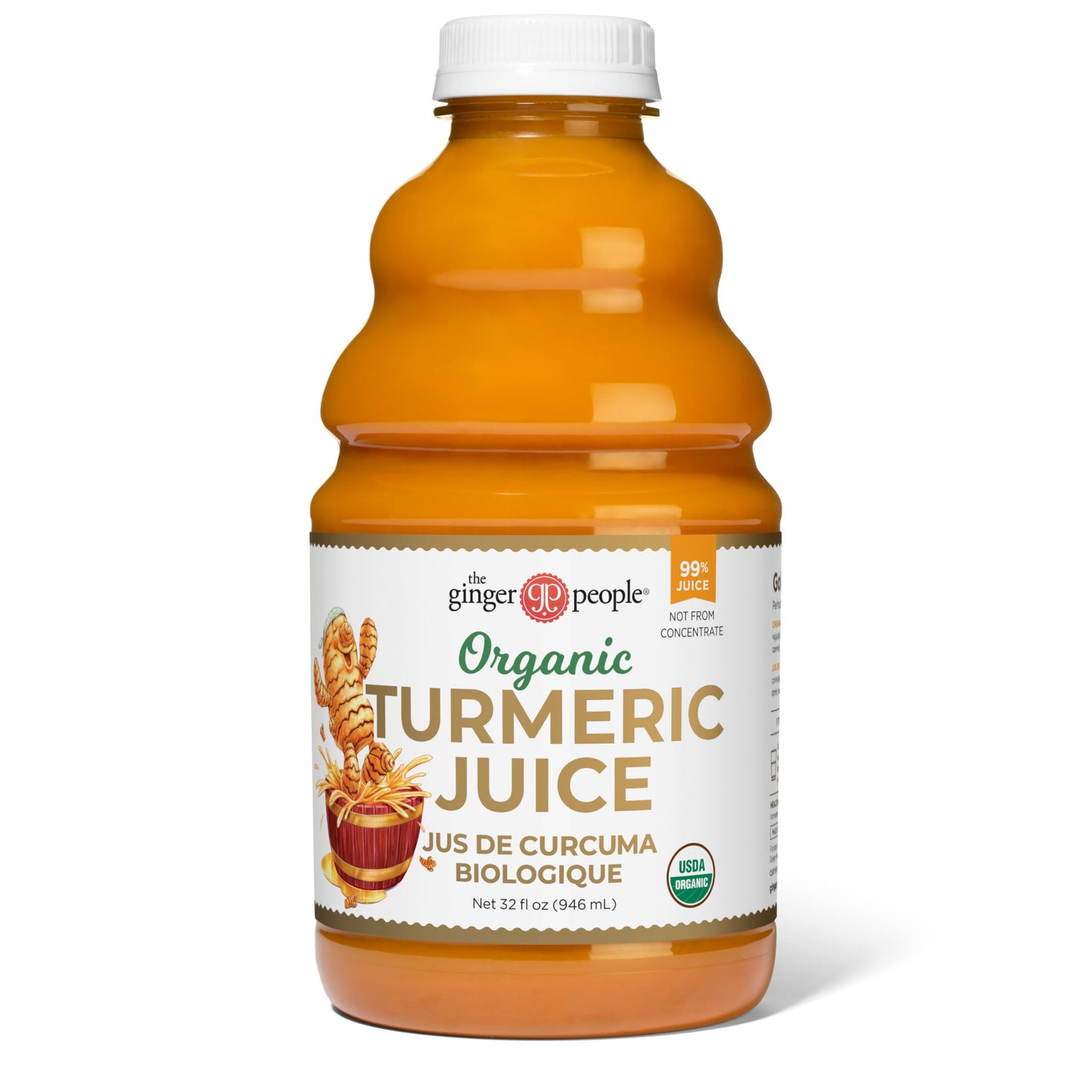 Turmeric Juice  99% Pure Turmeric Juice by The Ginger People - Drug Free  enhanced Quality Wild Turmeric Juice  32 Fl oz Bottle (Pack of 1)