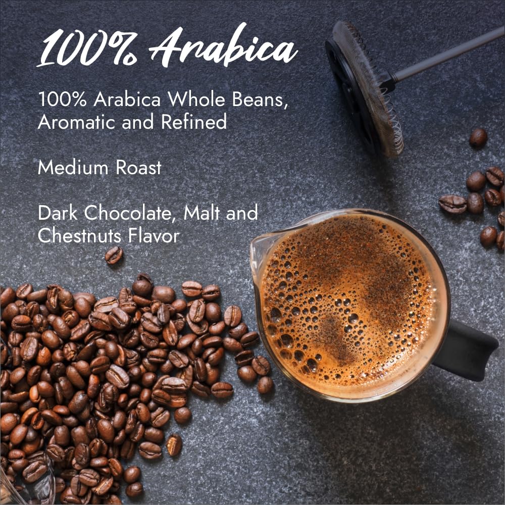 Caff Borbone Whole Bean Coffee, 100% Arabica, Medium Espresso Roast - Freshly Roasted And Packaged In Italy - 2.2 Pound (Pack Of