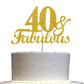 RokAPary 40th Birthday Cake Topper, Gold Glitter, Double-Sided Acrylic, Premium Quality, Model RCTF