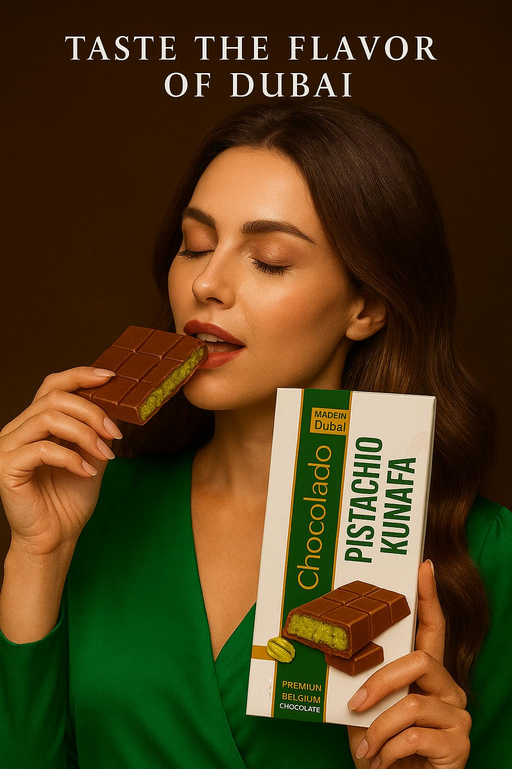 Chococraft enhanced Dubai Chocolate Kunafa Pistachio (The Original)  6.53oz - 185 grams - Imported from DUBAI UAE  Ideal Gift for all Occasions  100% Original Taste! (BIG-6.53oz)