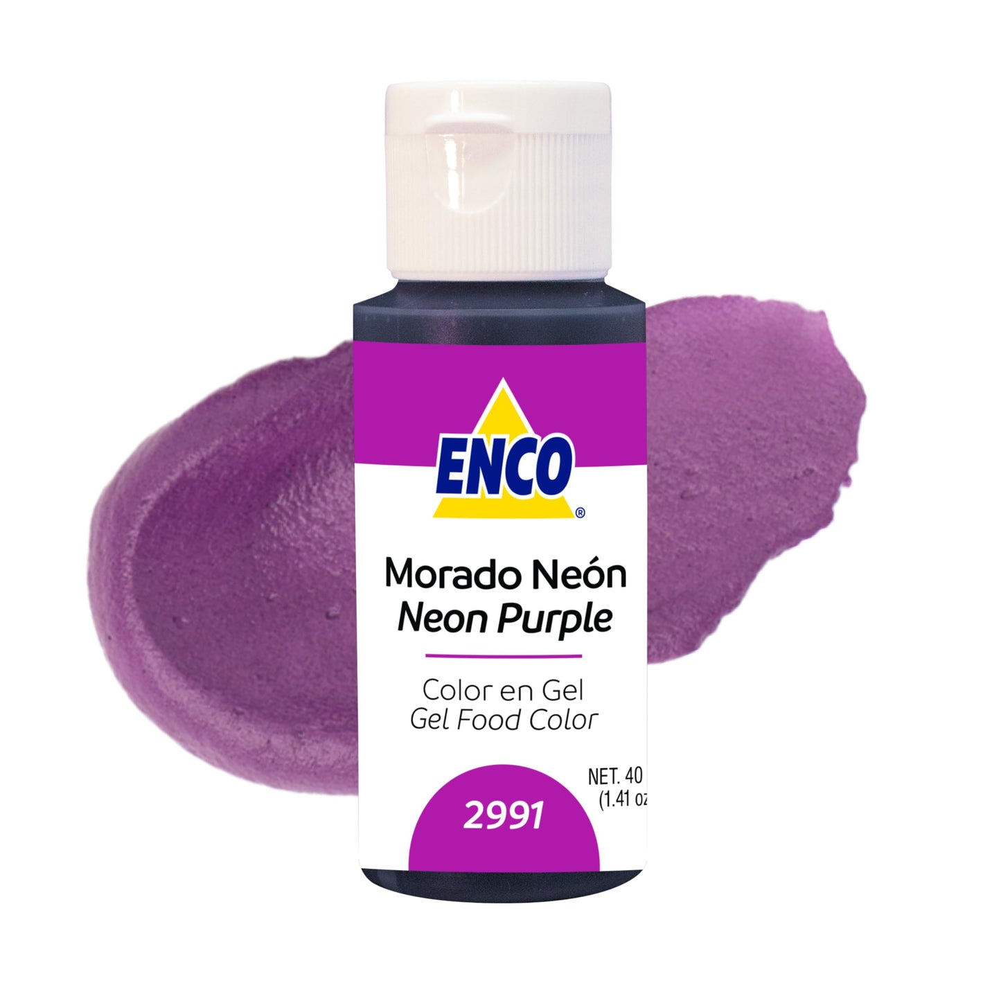 ENCO Food Coloring Gel Neon Purple 1.41 oz (40g) Concentrated, Vegan