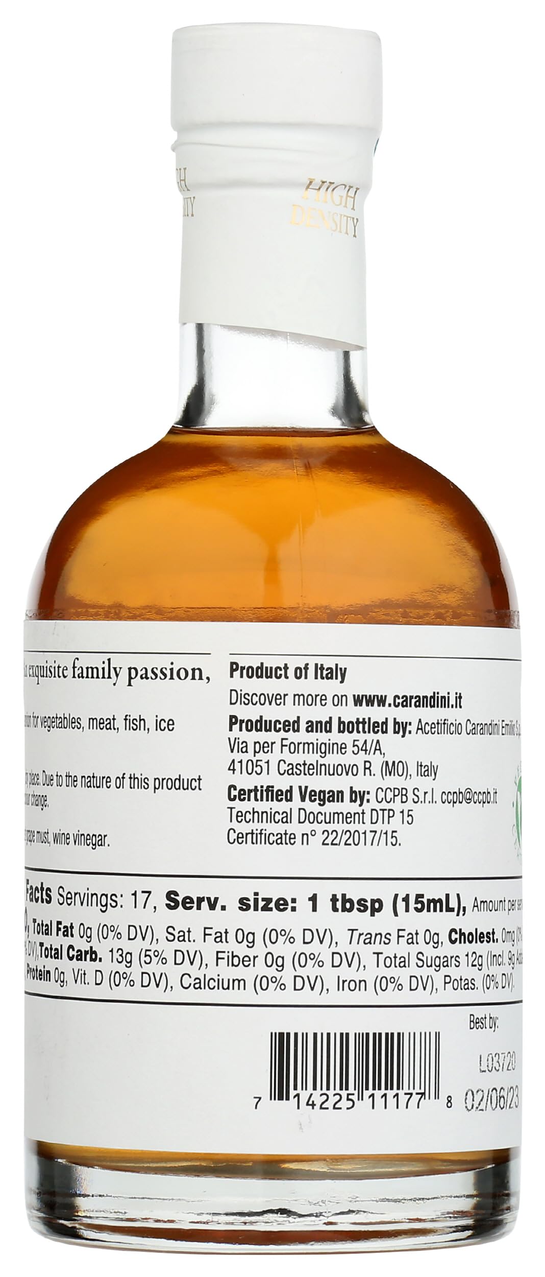 Carandini Bianca Sweet White Vinegar, 8.45 FZ