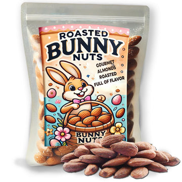 Gears Out Roasted Bunny Nuts - Gourmet Salted Almonds, 8oz Bag, Perfect for Easter Gifts and Holiday Treats