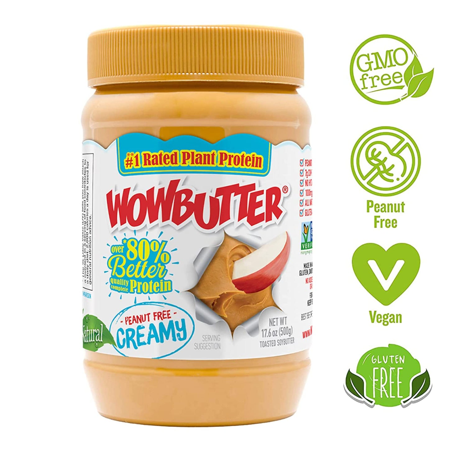 Wowbutter Natural Peanut Free Creamy, 1.1 Lb Jar (Pack Of 3)