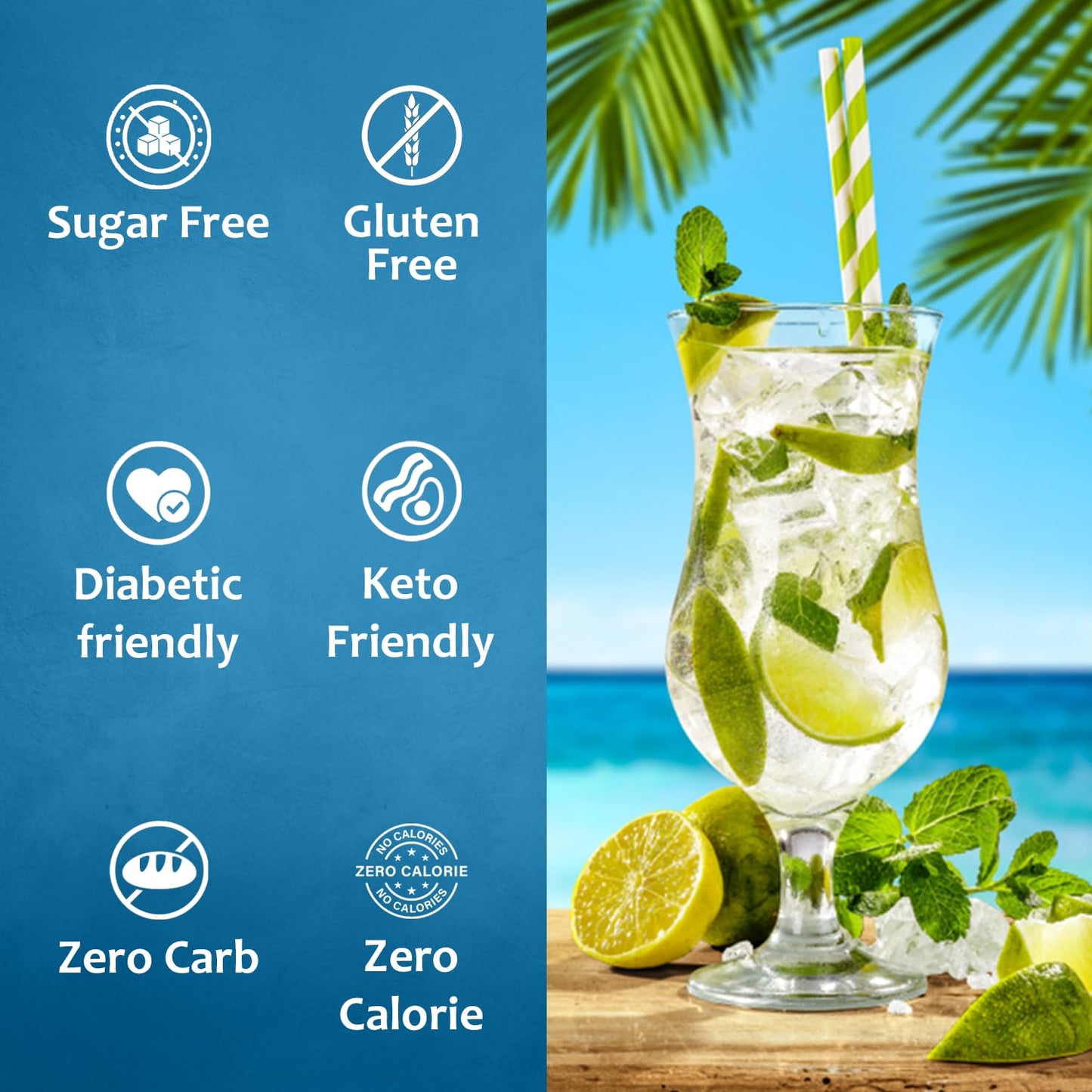 Syruvia Sugar-Free Mojito Syrup - 0 Calorie - Premium Flavoring Syrup For Tea, Italian Sodas, Beverages, Desserts, Ice Cream, Co