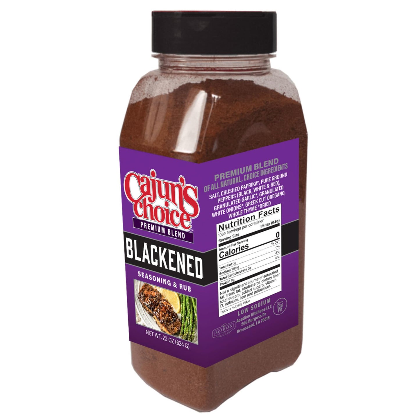 Cajun's Choice Blackened Seasoning, 22 oz - Authentic Louisiana Spice Blend for Grilling, Cooking, and Seasoning
