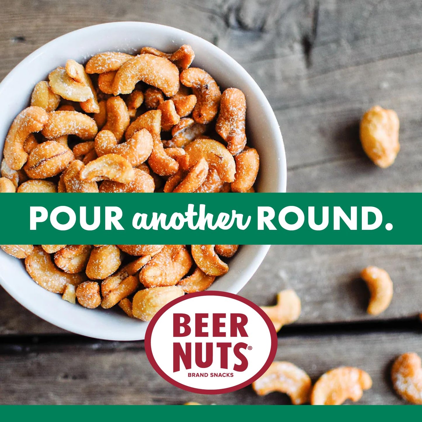 malt-inspired NUTS Cashews - Sweet and Salty Snack - 12 oz. Can