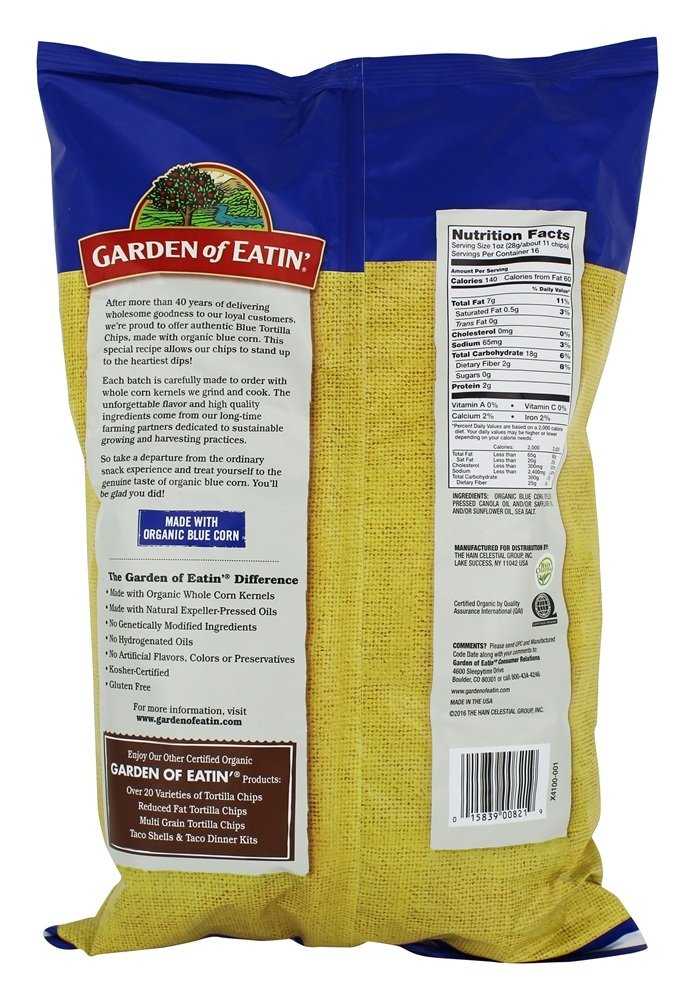 Garden Of Eatin Chip Tortilla Blue Corn Party Org3 - 16 oz (Pack of 6)
