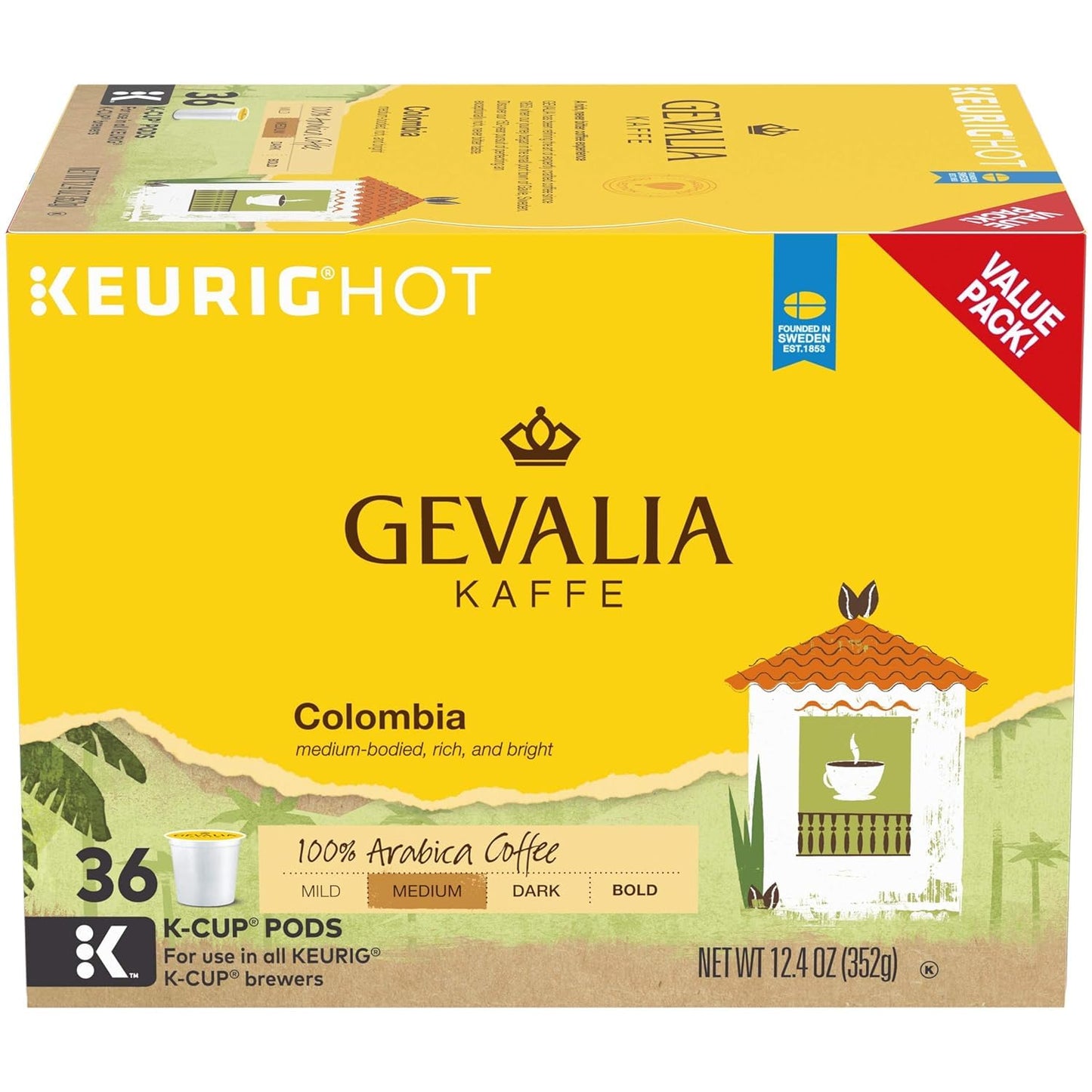 Gevalia Colombia Medium Roast K-Cup Coffee Pods (32 ct Box)